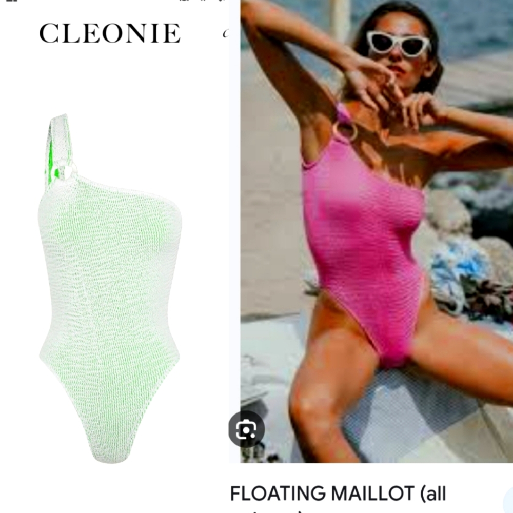 Nwt Cleonie floating maillot Pistachio ruched o one piece Xs S